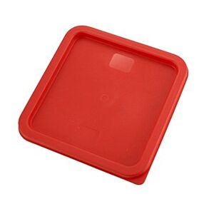 Winco PECC-68 Square Red Storage Container Cover Fits 6qt and 8qt